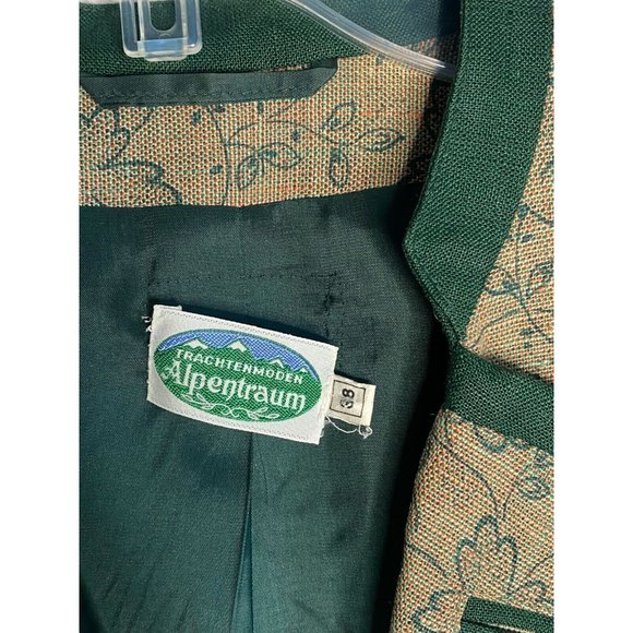 Vintage Trachtenmoden Alpentraum green print blazer size 38 -‎ St. Patrick's Day - Picture 7 of 8